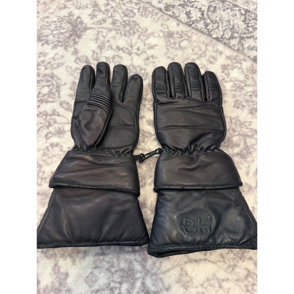 BH Black Leather Thinsulate Thermal Insulated Winter Gloves Women Size S